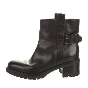 Santoni leather combat moto style booties